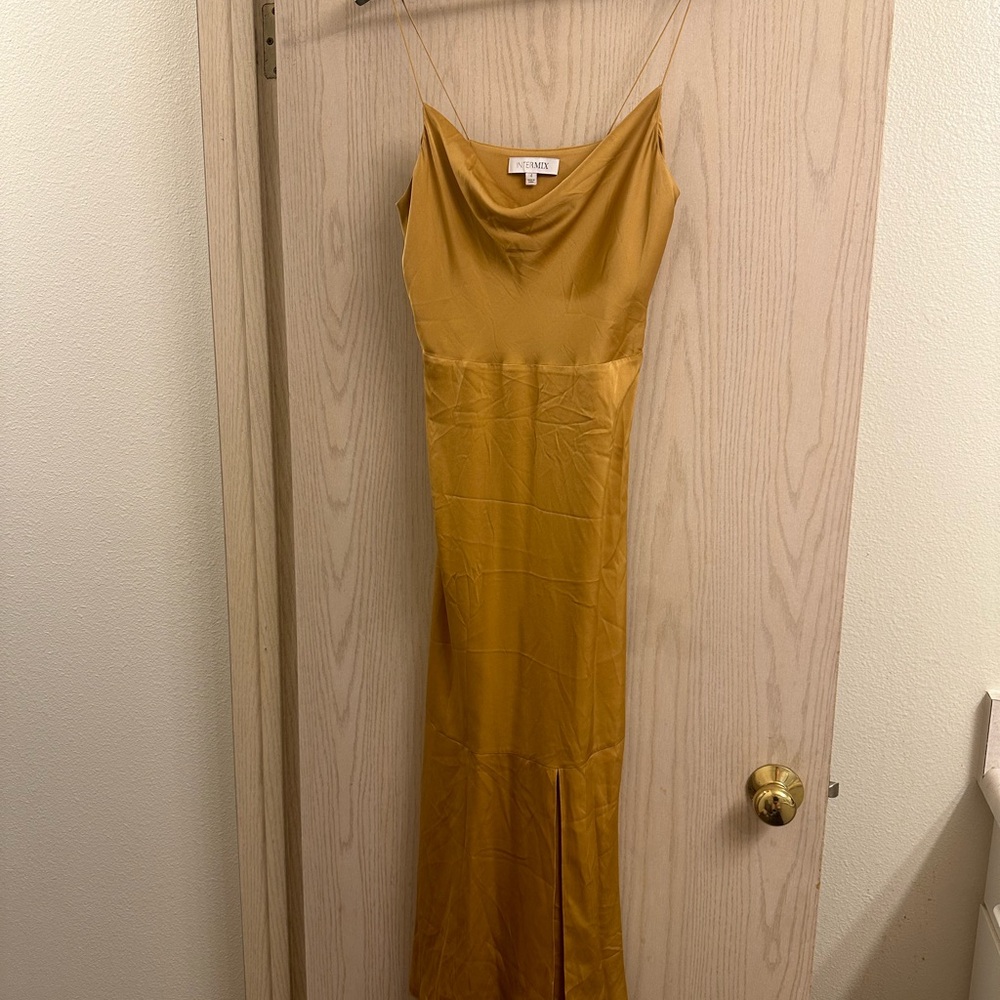 Intermix Paris Silk Cowl-Neck Midi Dress - Picture 5 of 9